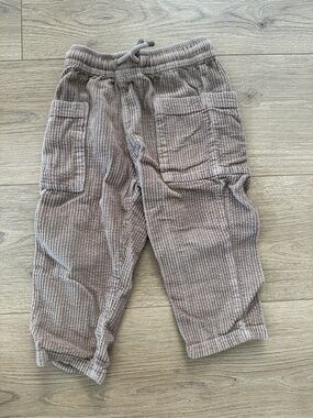 Zara tan pull on corduroy pants